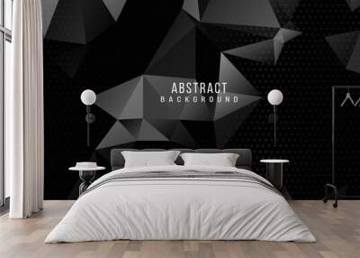 Dark geometric black abstract background elegent design pattern Wall mural