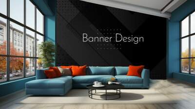 Dark geometric black abstract background elegent design pattern Wall mural