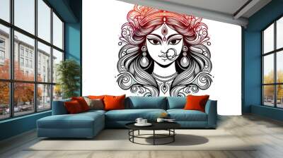 Maa Durga Navratri festival durga puja template design background Wall mural