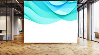 Modern blue motion flowing wave banner background Wall mural