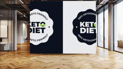 Set badge keto diet, Ketogenic diet, keto friendly, keto stamps, logo, icon, certified, stickers, packging design, isolated flat vector, illustration of new badge. on white background. Wall mural