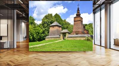 wooden church in village potoky, slovakia Wall mural