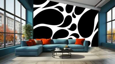 hand drawn seamless pattern with black drops Wall mural