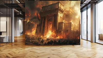 Destruction of the Jerusalem temple by the Roman Empire, Generative AI Wall mural