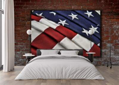 American flag on a wall Wall mural