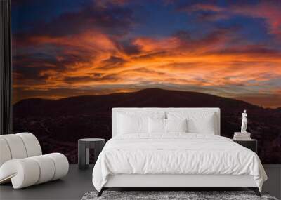 San Diego aerial sunset panoramic Wall mural