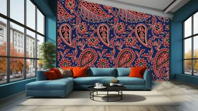 HAND DRAWN PAISLEY FLORAL JAIPUR PRINTS SEAMLESS PRINT DIGITAL PATTERN WITH VECTOR FILE Wall mural