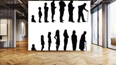 Life circle human silhouette vector Wall mural