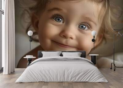 Cute baby smiling Wall mural