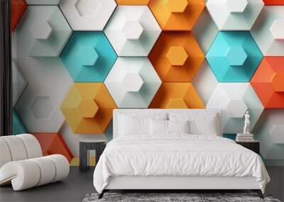 hexagon pattern illustration Wall mural