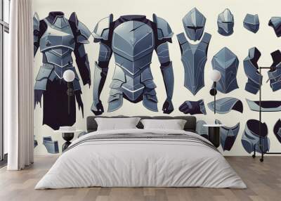 Medieval knight armor set vector illustration Wall mural