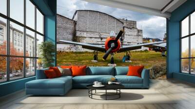 old military fighter plane engine in Quito, Ecuador Wall mural