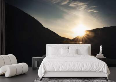 sunrise in mountains Wall mural