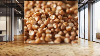 A closeup of cooked buckwheat groats highlighting their high protein and fiber content. Wall mural