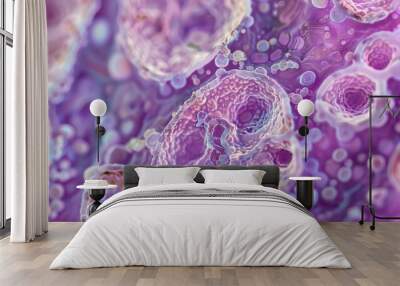 A closeup of glandular epithelium highlighting its specialized cells for secretion and absorption Wall mural