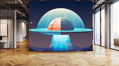 A dome of pure light emanating a sense of safety and security as it hovers above the planet defending it from danger. Wall mural