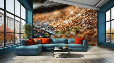 A macro shot of a premium grill smoker box able to infuse flavorful wood chips and herbs into grilled foods for that perfect smoky taste. Wall mural