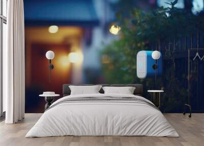 Closeup of a motion sensor, detecting movement and triggering a smart homes exterior lights to turn on. Wall mural