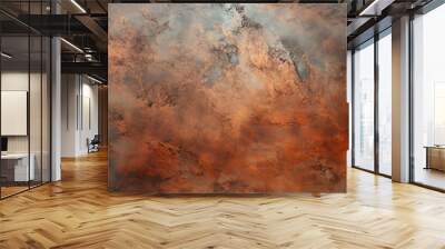 Closeup of a tarnished copper surface The dark and mottled finish of oxidized copper, adding depth and character to the texture. Wall mural