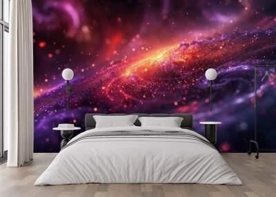 Explore the endless expanse of the Abstract Music Universe where celestial bodies are created through the harmonious blending of musical notes. Wall mural