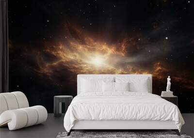 Gentle rays of sunlight filter through an interstellar haze, revealing an enchanting cosmic dust cloud that appears to shapeshift and evolve, a true testament to the continuous motion Mod3f Wall mural