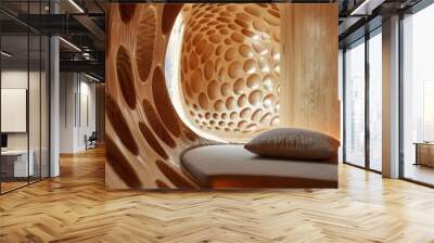 Let the vibrations of carefully curated sound frequencies wash over you in this acoustically perfect Sound Healing Room. . Wall mural