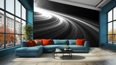 Texture of swirling light streaks giving a sense of continuous motion and energy. Wall mural