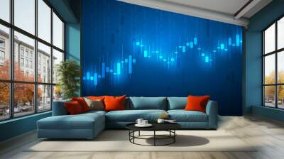 Candle stick graph chart of stock market investment trading. Stock market and exchange. Stock market data. Vector illustration Wall mural