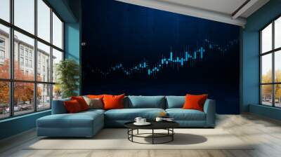 Stock market or forex trading graph in graphic concept suitable for financial investment or economic business idea design. Vector illustration Wall mural