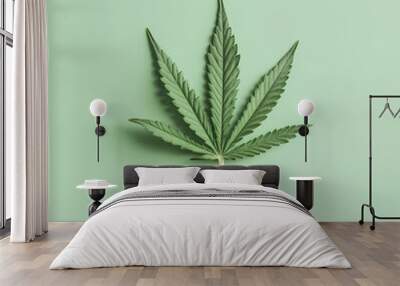 cannabis leaf, the natural and medicinal qualities of the plant, cbd Wall mural