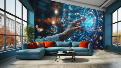 Embracing digital innovation streamlines operations and boosts efficiency Wall mural