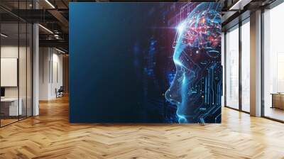 AI artificial intelligence global future technology chipset, abstract banner background Wall mural