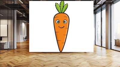 carrot vector icon on withe background Wall mural