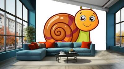 cute snail smiling cartoon vector icon illustration Wall mural