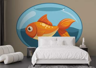 Fish glass fishbowl aquarium vector illustration Wall mural