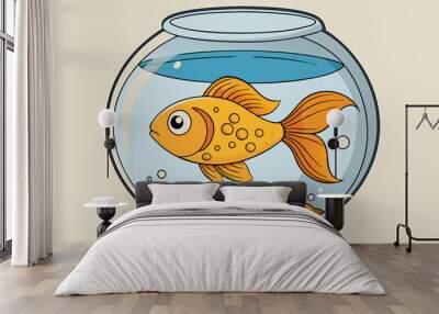 Fish glass fishbowl aquarium vector illustration Wall mural