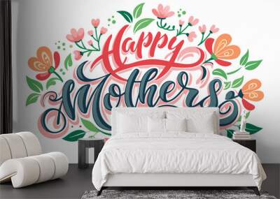 happy mother's day t-shirt design vector illustration Wall mural