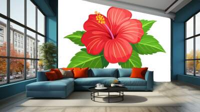 hibiscus flower vector illustration Wall mural