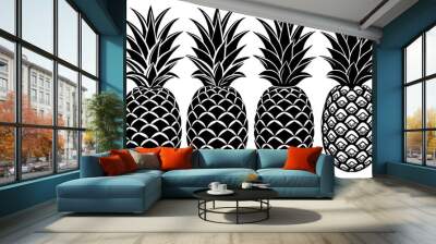 pineapple fruit line art vector illustration Wall mural