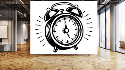 ringing alarm clock silhouette vector illustration Wall mural