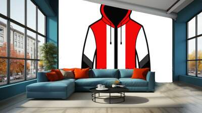 single breasted long sleeved hoodie racing style vector illustration  Wall mural