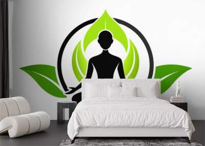 yoga logo vector illustration Wall mural