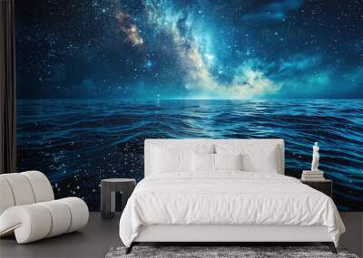 A star lake on a black heavenly background, creating the illusion of a luminous surface in outer s Wall mural