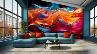 Abstraction in the movement: a photograph where blurry lines and color spots transmit dynamic en Wall mural