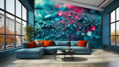 Abstraction using water drops, creating spectacular and dynamic textures Wall mural