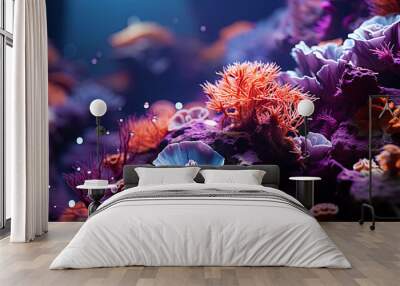 Color corals, like living paintings, decorate the underwater landscape of ocean de Wall mural