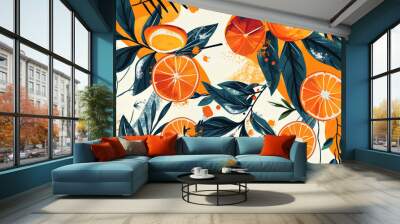 Photo of a modern creative pattern inspired by natural elements and juicy shades Wall mural