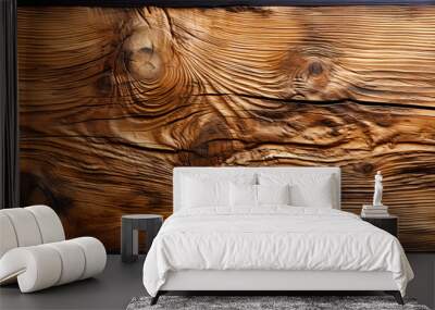 The fibrous and rough texture of pine, reminiscent of rapid growth and strength of natur Wall mural