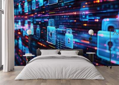 Cyber security and data protection of private information Wall mural