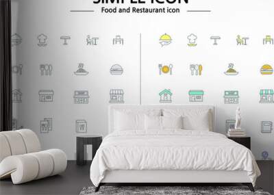 Food and Restaurant icon Wall mural